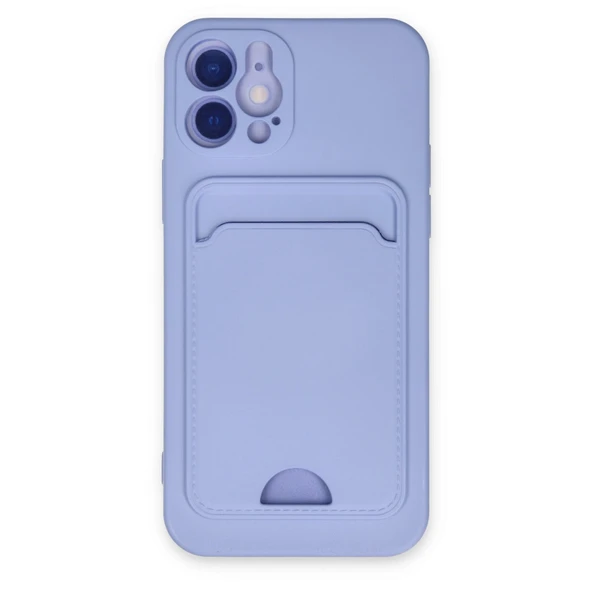 iPhone 12 Kılıf Kelvin Kartvizitli Silikon - Lila ürün görseli 1