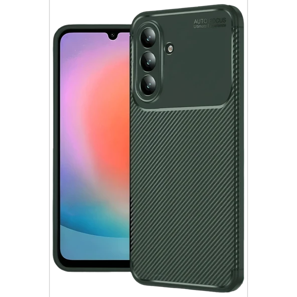 Samsung Galaxy S26 Auto Focus Karbon Kapak - Koyu Yeşil ürün görseli 1