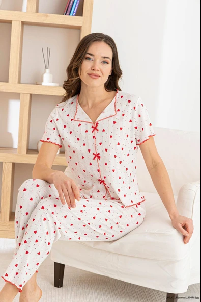 Venice Dream %100 Pamuk Minimal Desenli Kadın Pijama TakımıNefes Alabilir, Rahat Ev Giyim Seti ürün görseli 1