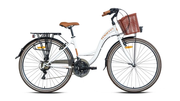 GERONİ - MOMA URBAN - 26" City Bike - 21 Speed - V-Brake - White-Brown ürün görseli 1