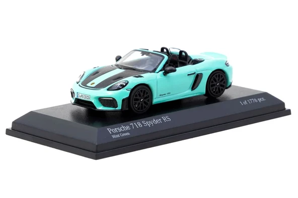 Tarmac Works Porsche 718 Spyder RS Mint Yeşil 1/64 Model Araba ürün görseli 1