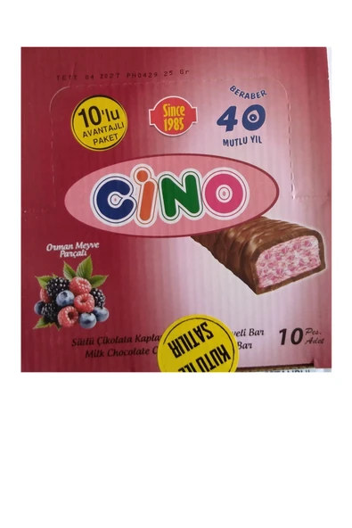 Sütlü Çikolata Kaplamalı Orman Meyveli Bar / 25 gram x 10 Adet ürün görseli 1