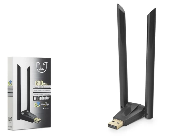 Usb Wifi Adaptör 600 Mbps Ac Dual Band W166 ürün görseli 1