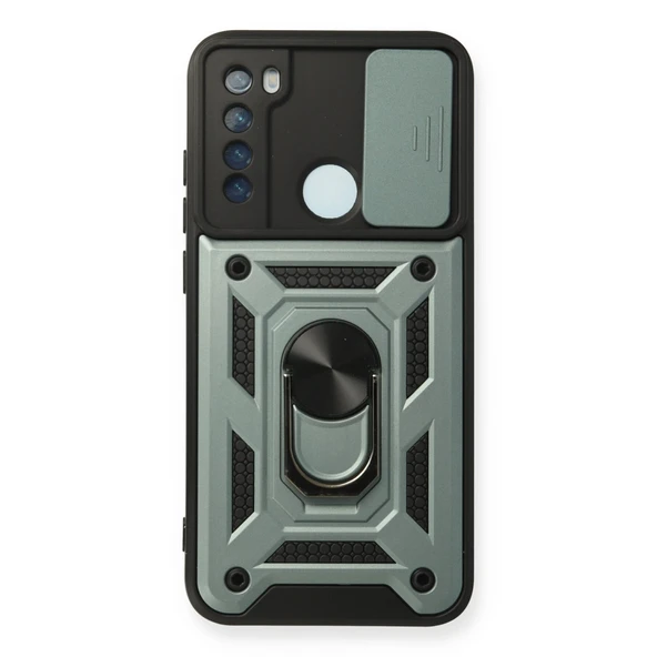 Xiaomi Redmi Note 8 Kılıf Pars Lens Yüzüklü Silikon - Yeşil ürün görseli 1