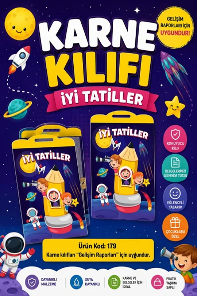 Ata Okul Öncesi ve İlkokullar İçin Karne Kılıfı (Gelişim Dosyasına Uygun) Ürün Kodu:179 (25 Adet) ürün görseli 1