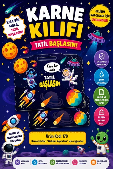 Ata Okul Öncesi ve İlkokullar İçin Karne Kılıfı (Gelişim Dosyasına Uygun) Ürün Kodu:178 (20 Adet) ürün görseli 1