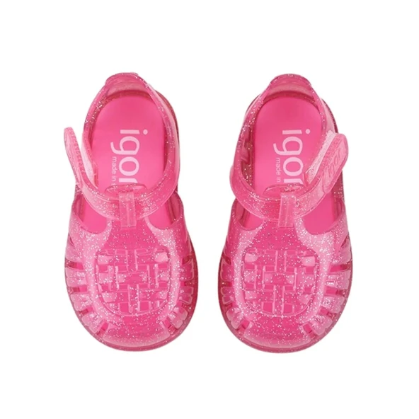 igor Tobby Gloss Glitter Transparente Çocuk Sandalet - Resim 3
