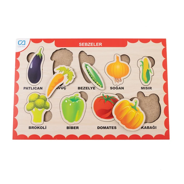 Ahşap Sebzeler Eğitici Set (5 ADET) ürün görseli 1