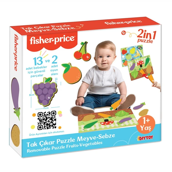 Fisher Price Tak Çıkar Puzzle Meyve Sebze (3 ADET) ürün görseli 1