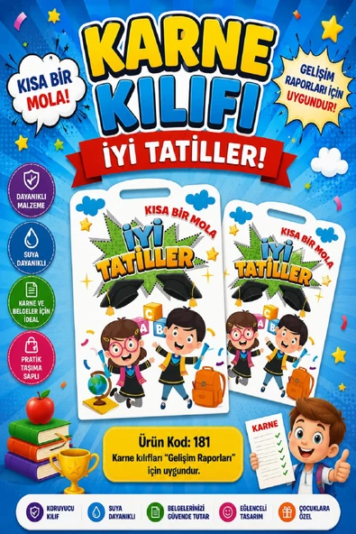 Ata Okul Öncesi ve İlkokullar İçin Karne Kılıfı (Gelişim Dosyasına Uygun) Ürün Kodu:181 (25 Adet) ürün görseli 1
