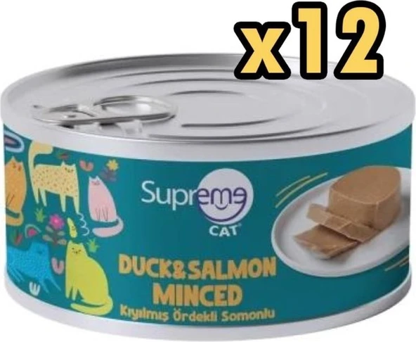 Cat Kıyılmış Ördekli ve Somonlu Yaş Kedi Maması 85 gr x 12 Adet ürün görseli 1