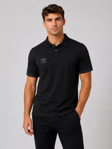 UMBRO Lotus Kamp Erkek Siyah Pamuklu Polo Spor Tişört TF0530 ürün görseli 1