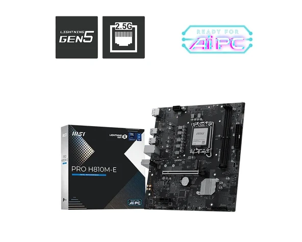 MSI PRO H810M-E DDR5 6400MHz (OC) M.2 mATX 1851P ürün görseli 1