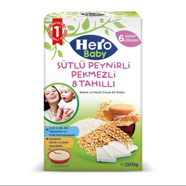 Sütlü Peynirli Pekmezli 8 Tahıllı Kaşık Maması 200 gr (4 ADET) ürün görseli 1