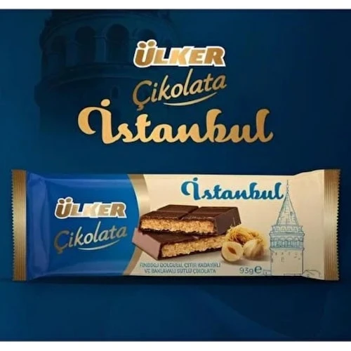 İstanbul Fındık Dolgulu Çıtır Kadayıflı Ve Baklavalı Sütlü Çikolata 93 gr. ürün görseli 1
