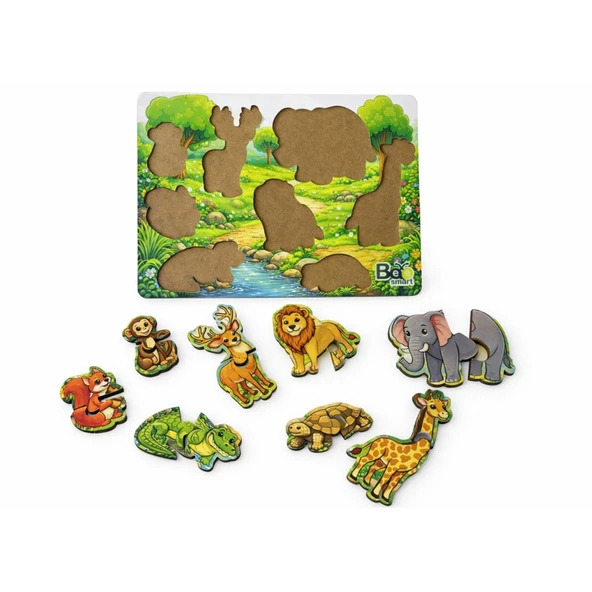 Ahşap Vahşi Hayvanlar Geçmeli Puzzle (4 ADET) ürün görseli 1