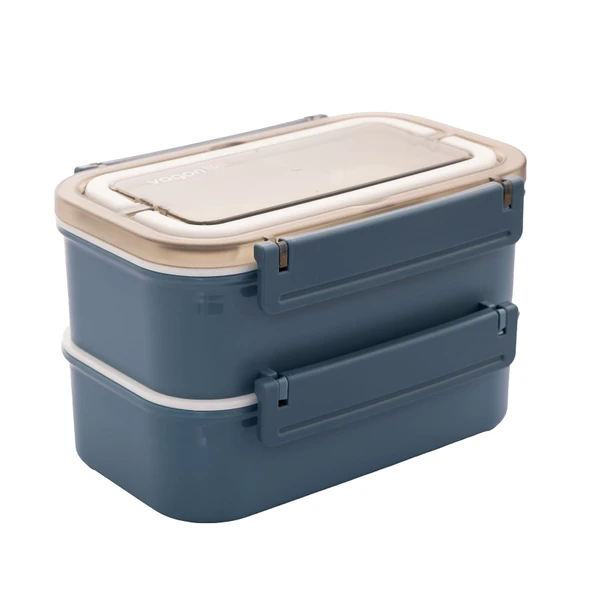 Paslanmaz Çelik 1600ml Lunch Box -Mavi (3 ADET) ürün görseli 1