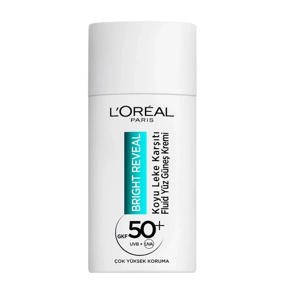 LOreal Paris Loreal Paris Bright Reveal Spf 50  Koyu Leke Karşıtı Fluid Günlük Yüz Güneş Kremi 50ML ürün görseli 1