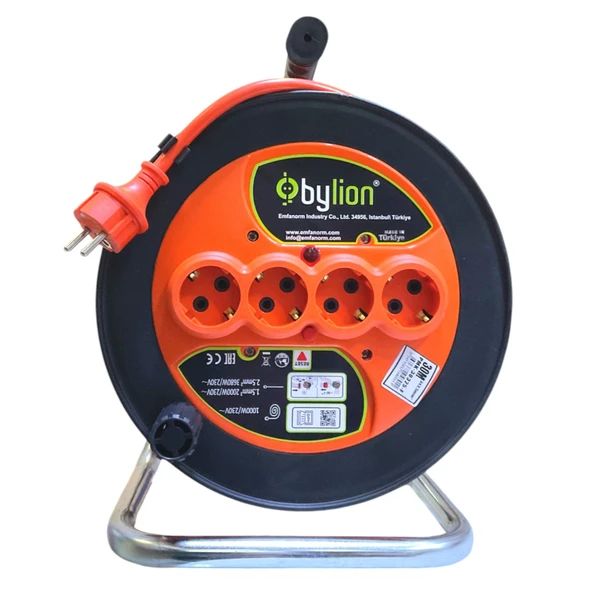 Bylion Seyyar Makara Kablo 3x2.5mm 30mt Pmk30325f ürün görseli 1