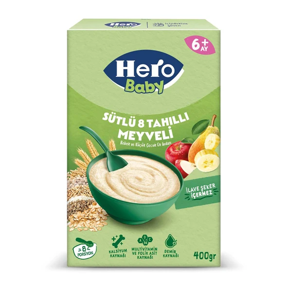 Sütlü 8 Tahıllı Meyveli Kaşık Mama 400gr (5 ADET) ürün görseli 1