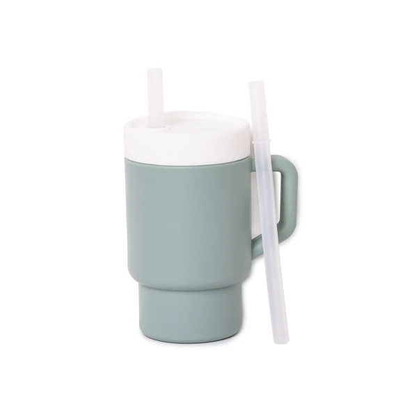Mugley Tek Kulplu Pipetli Silikon Bardak Minty Green (4 ADET) ürün görseli 1