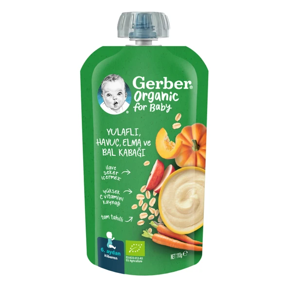 Organik Yulaflı Elma, Havuç ve Balkabaklı Püre 110 gr (2 ADET) ürün görseli 1