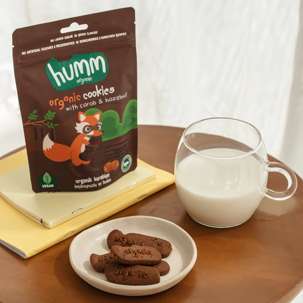 Organik Vegan Keçiboynuzlu ve Fındıklı Kurabiye 55 gr (2 ADET) ürün görseli 1