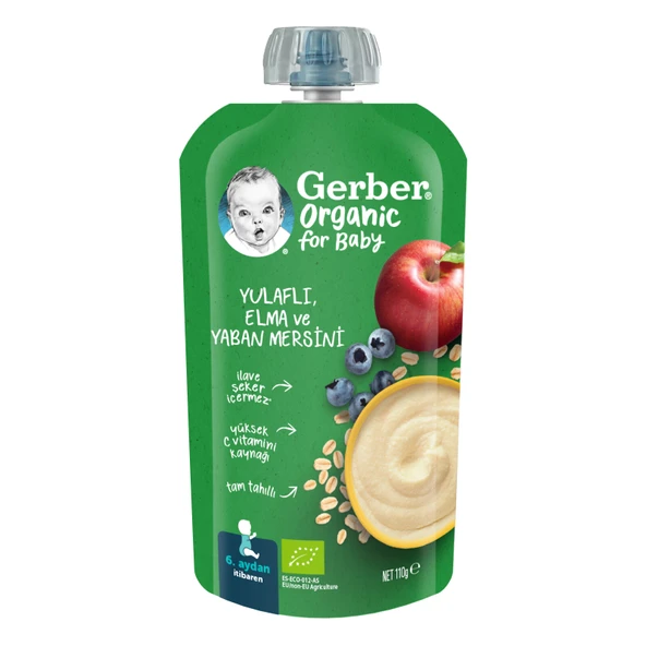 Organic Yulaflı Elma ve Yaban Mersini 110g  (2 ADET) ürün görseli 1