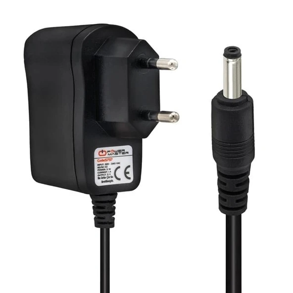 Powermaster PM-5737 5 Volt - 1 Amper 3.5*1.35 Mm Uçlu Plastik Kasa Priz Tipi Adaptör ürün görseli 1