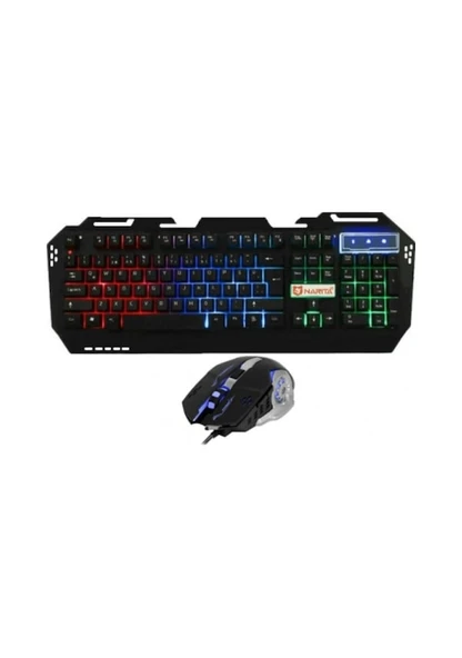 Narita GX-550 Gamıng Combo Oyuncu Klavye Mouse Set Siyah ürün görseli 1