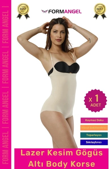 #Korse İz Göstermeyen Lazer Kesim Toparlayıcı Şekillendirici Kaymaz Göğüs Altı Body Korse - 1 Adet ürün görseli 1