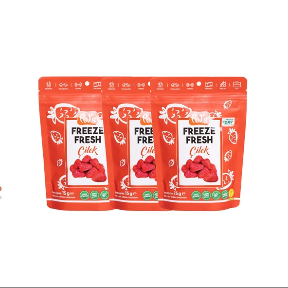 Çilek Paketi 3'lü Freeze Fresh Çilek 15x3 gr (2 ADET) ürün görseli 1