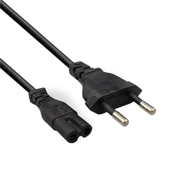 Fully M-1303E Siyah 1.5 Metre 2 Pin Teyp Kordon Fişi Cereyan Kablosu ürün görseli 1
