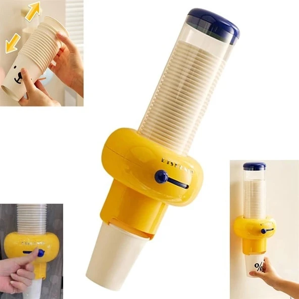 Sunup SN-29919 Kendinden Yapışkanlı Plastik - Karton Bardak Tutucu Dispenseri ürün görseli 1