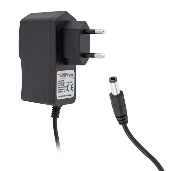 Powermaster PM-8118 12 Volt - 1 Amper 5.5*2.5 Mm Uçlu Plastik Kasa Priz Tipi Adaptör ürün görseli 1