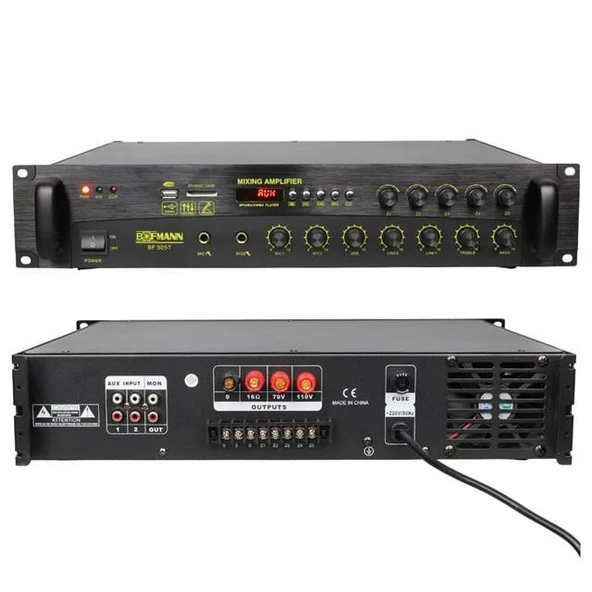 Bofmann BF-505T 500W USB/SD/Bluetooth Hat Trafolu 5 Bölgeli Mixer Amfi ürün görseli 1