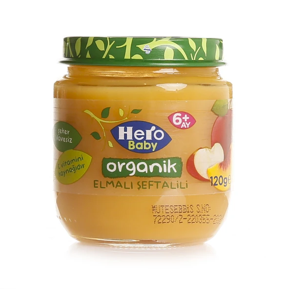 Organik Elmalı Şeftalili Kavanoz Mama 120 gr (2 ADET) ürün görseli 1