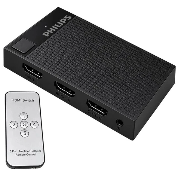 Philips SWV9023D/93 5-Giriş 1-Çıkış 4K HDMI Switch (Seçici) ürün görseli 1