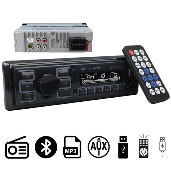Carstar CS-970 Çift USB/SD/FM/AUX/Bluetooth Kumandalı Oto Teyp 4X60 Watt ürün görseli 1