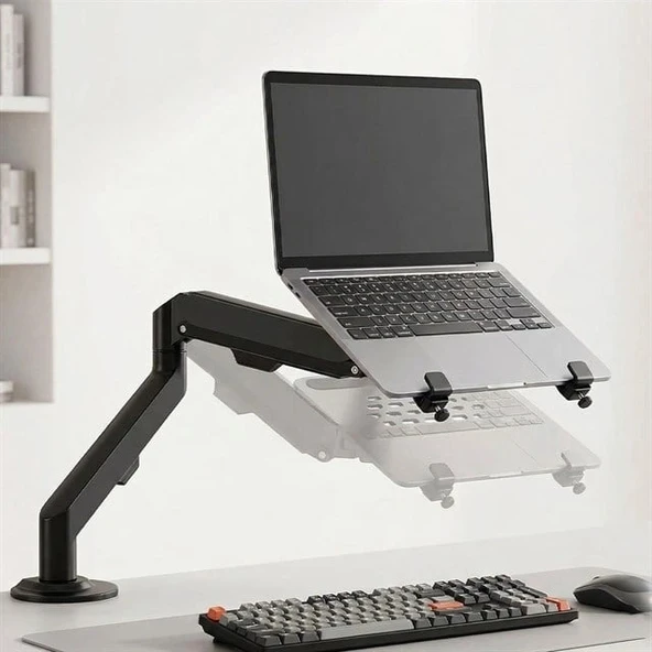 Powermaster PM-27096 Profesyonel Amortisörlü 2'si 1 Arada Laptop ve Monitör Standı ürün görseli 1