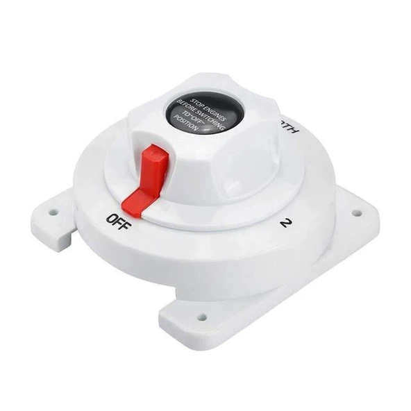 Powermaster PM-23102 Beyaz 175A 3P 12-24V 1+2 Çift Devreli 133 Mm Akü Şalteri (IC-275B) ürün görseli 1