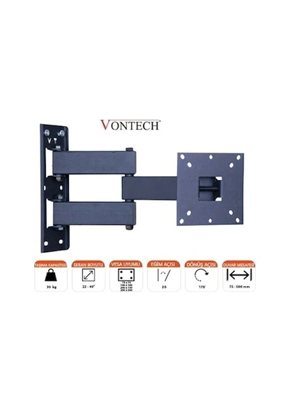 Vontech Vt 222 Hc Pro 10 27" Lcd/Led Tv Hareketli Askı Aparatı ürün görseli 1