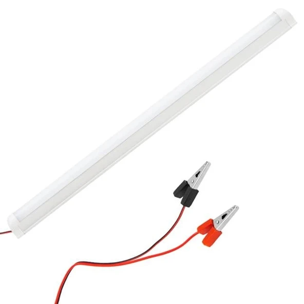 PowerMaster PM-11060 60CM 12V 10W T8 İnce 42 SMD LED 6500K Beyaz Lamba Akü Maşalı Anahtarlı ürün görseli 1
