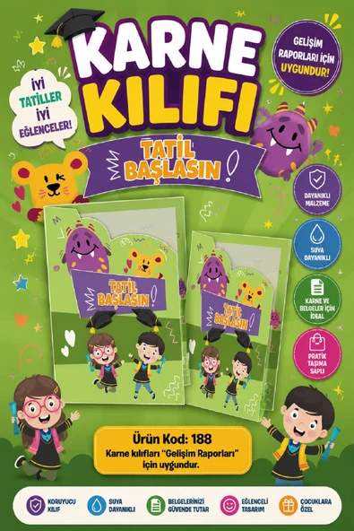 Ata Okul Öncesi ve İlkokullar İçin Karne Kılıfı (Gelişim Dosyasına Uygun) Ürün Kodu:188 (10 Adet) ürün görseli 1