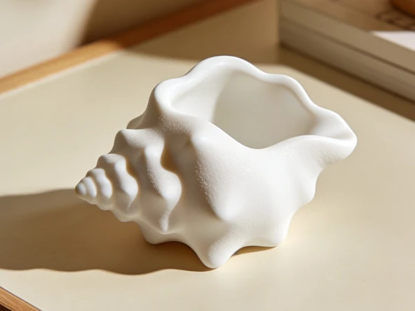 Deniz Kabuğu Tasarım Dekoratif Obje - 3D Baskı Modern Saksı / Takı Tabağı / Organizer ürün görseli 1