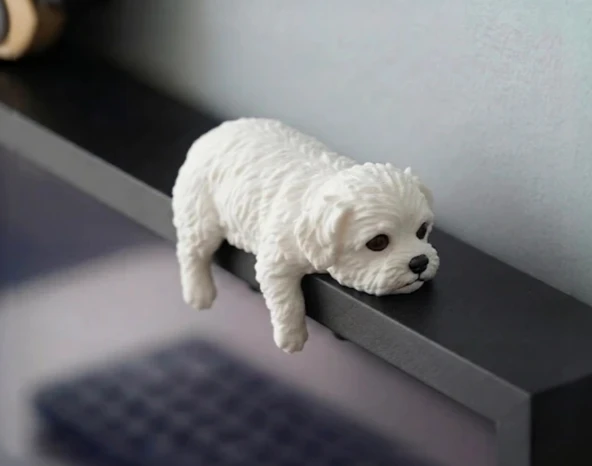 Sevimli Maltipoo / Teriyer Köpek Dekoratif Masa ve Monitör Kenarı Figürü ürün görseli 1