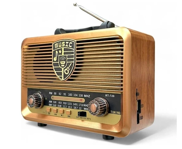 Everton RT-720 / Klasik Retro , Solar Enerjili ,Nostalji Bluetooth/USB/Sd/ Radyo Mp3 Player Müzik Kutusu ürün görseli 1