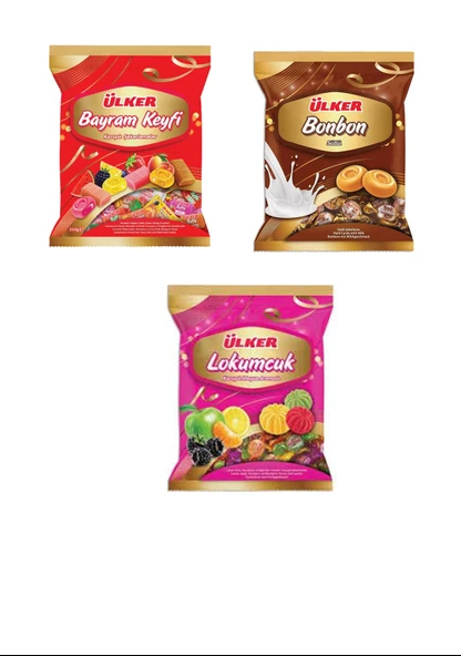 Ülker Bayram Şekeri Seti 3x350 gr (Bayram Keyfi, Sütlü Bonbon, Lokumcuk) ürün görseli 1