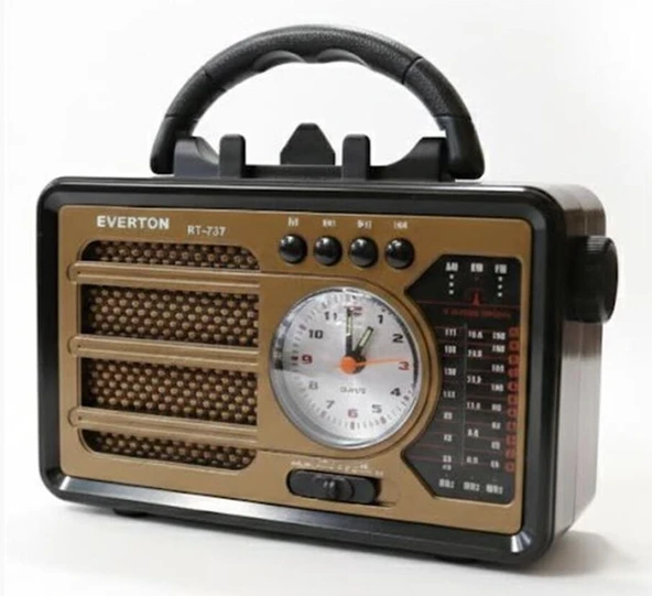 Everton RT-737 / Şık Tasarımlı Saatli ,Klasik Retro , Solar Enerjili ,Nostalji Bluetooth/USB/Sd/ Radyo Mp3 Player Müzik Kutusu ürün görseli 1