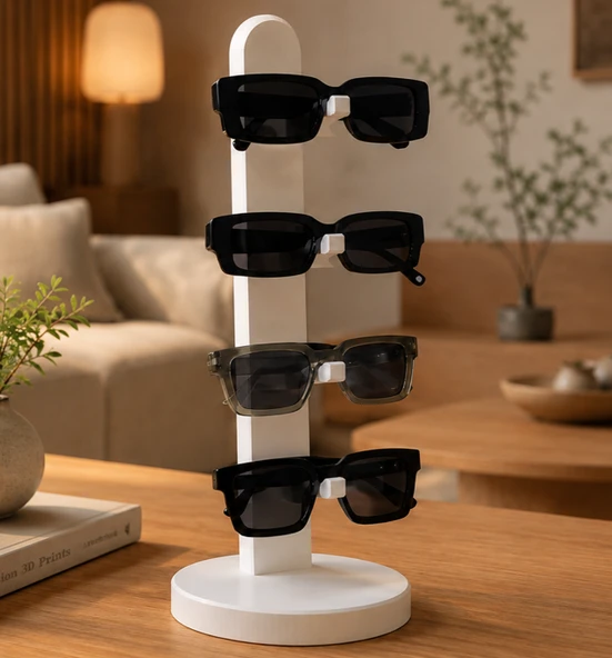 Modern Minimalist 4 lü Gözlük Standı ve Sergileme Ünitesi ürün görseli 1